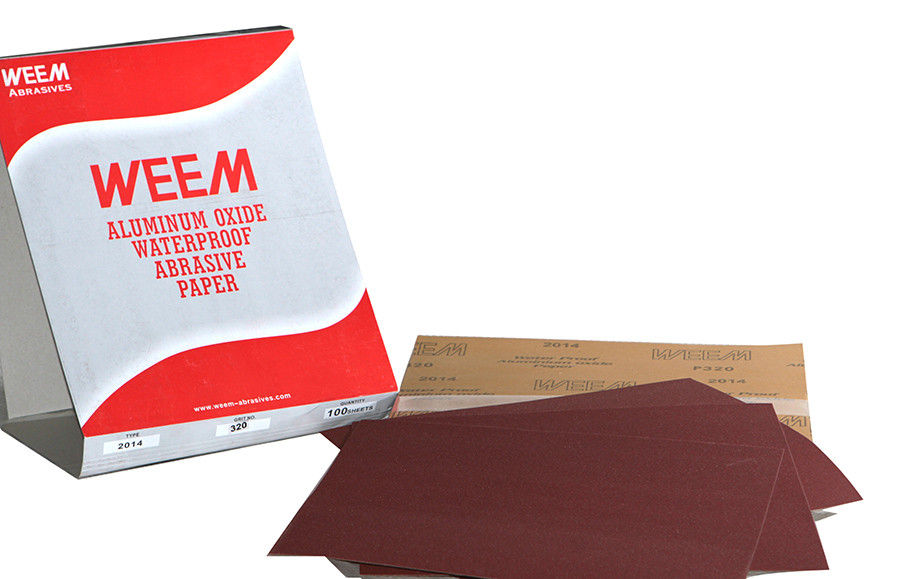 Aluminum Oxide P320 Grit Sandpaper Sheets With Waterproof Kraft Paper
